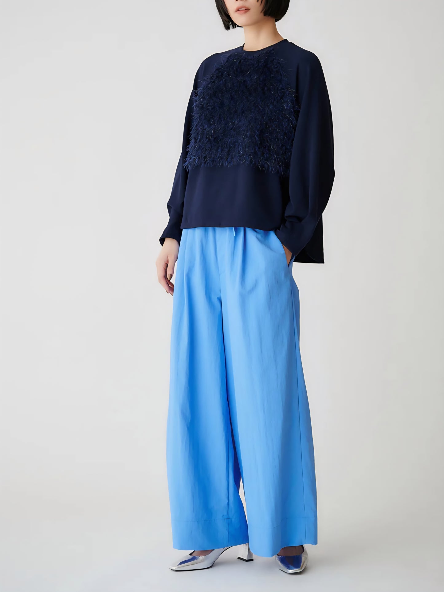 BRAHMIN ナイロンワッシャータスランワイドパンツ