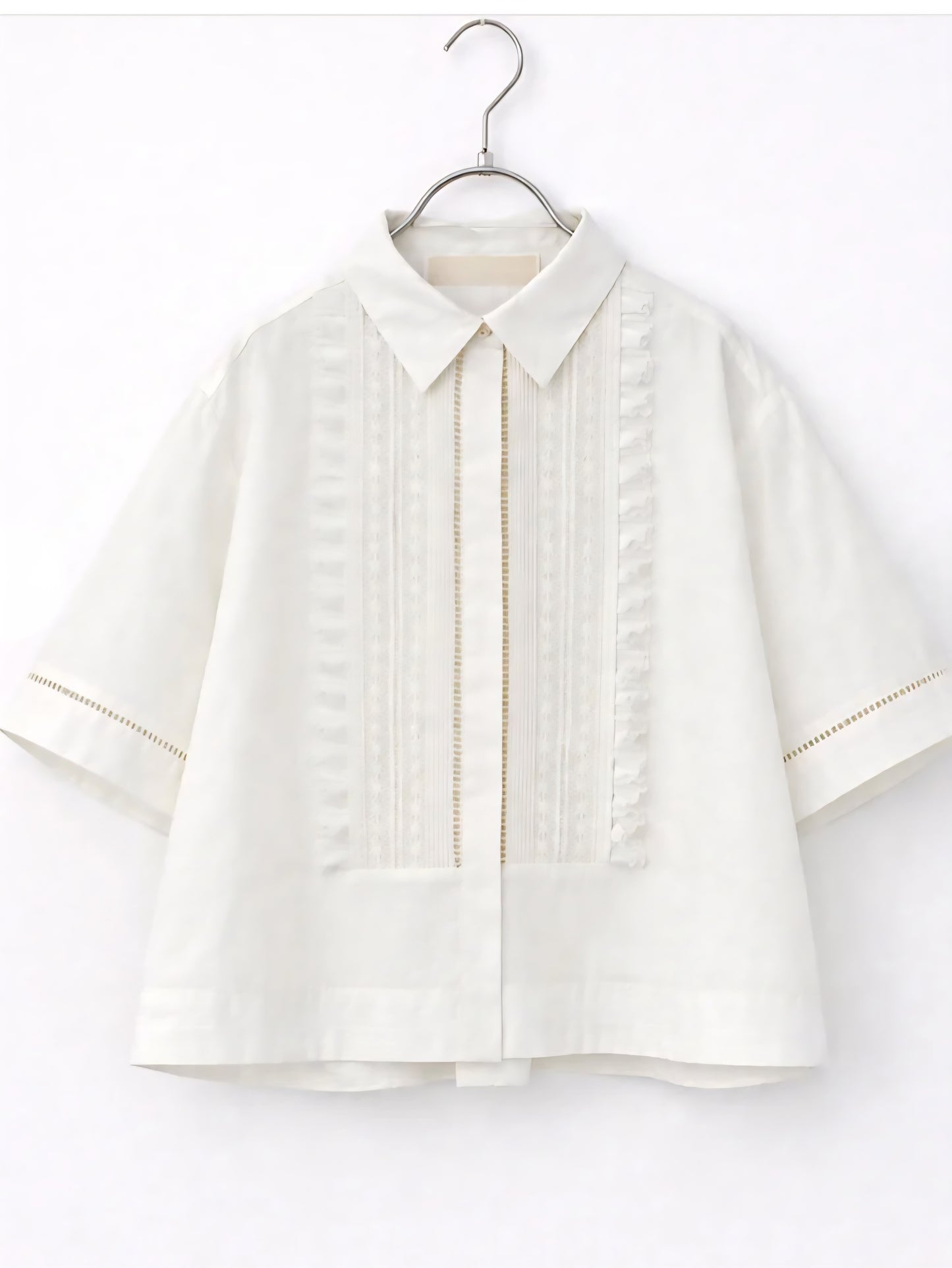 MARILYN MOON レースタックフリルブラウス