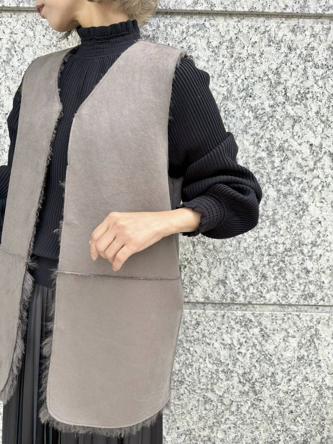 【美品】RISLEY/リズレイ　リバーシブルウールポンチョコート risley 服 Risley レディースファッション ファッション おすすめ人気