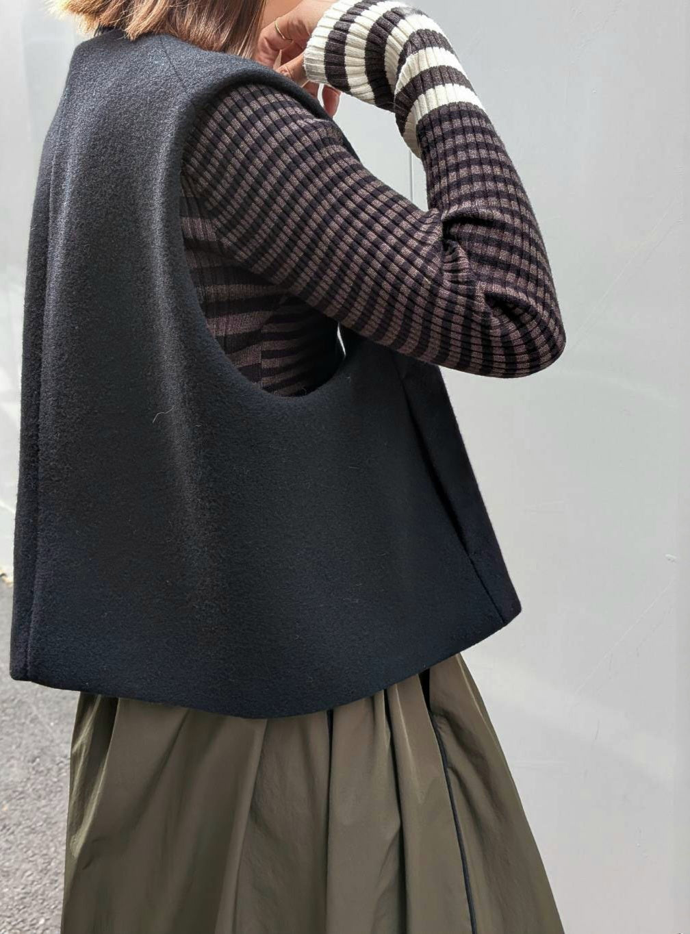 STELLA CIFFON　ウールビーバーショートジレ　