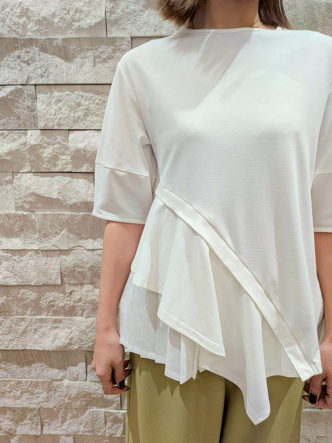 ELENDEEK サイドフレアドッキングカットソー