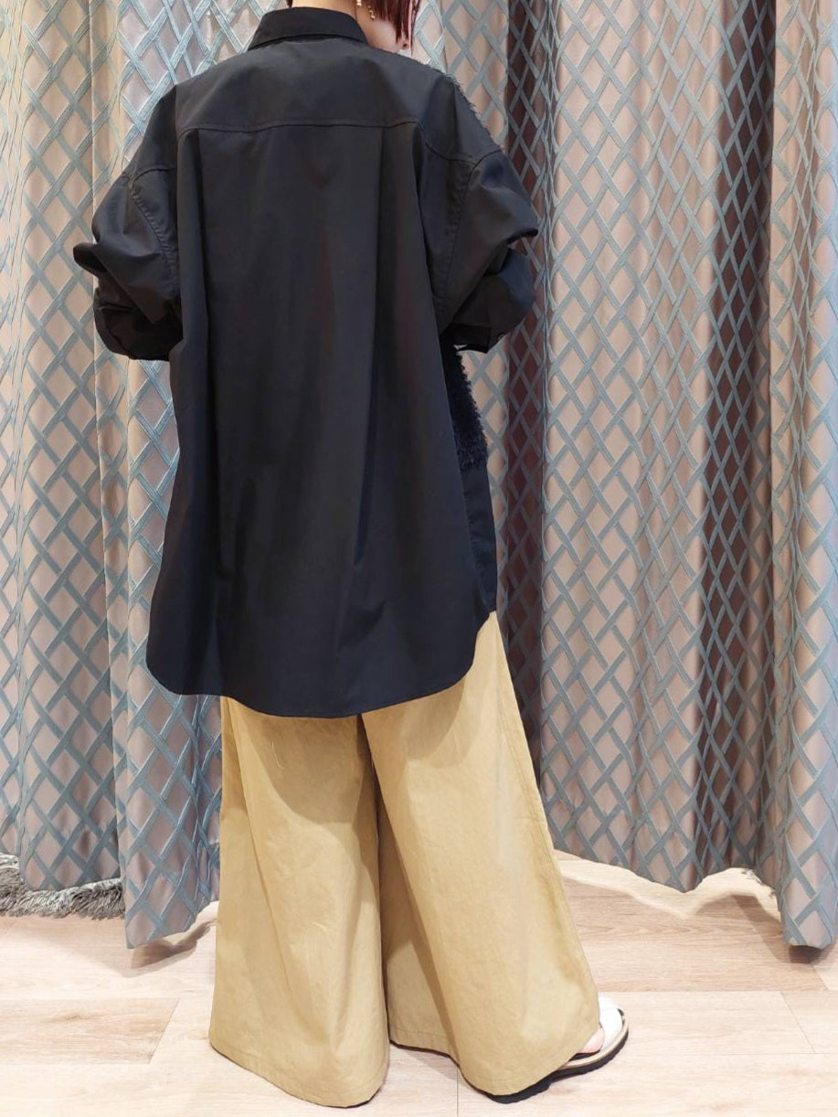 THOMAS MAGPIE 　フェザーヤーンドッキングデザインロングシャツ