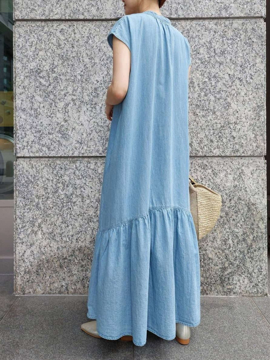 MICA＆DEAL スキッパーデニムワンピース