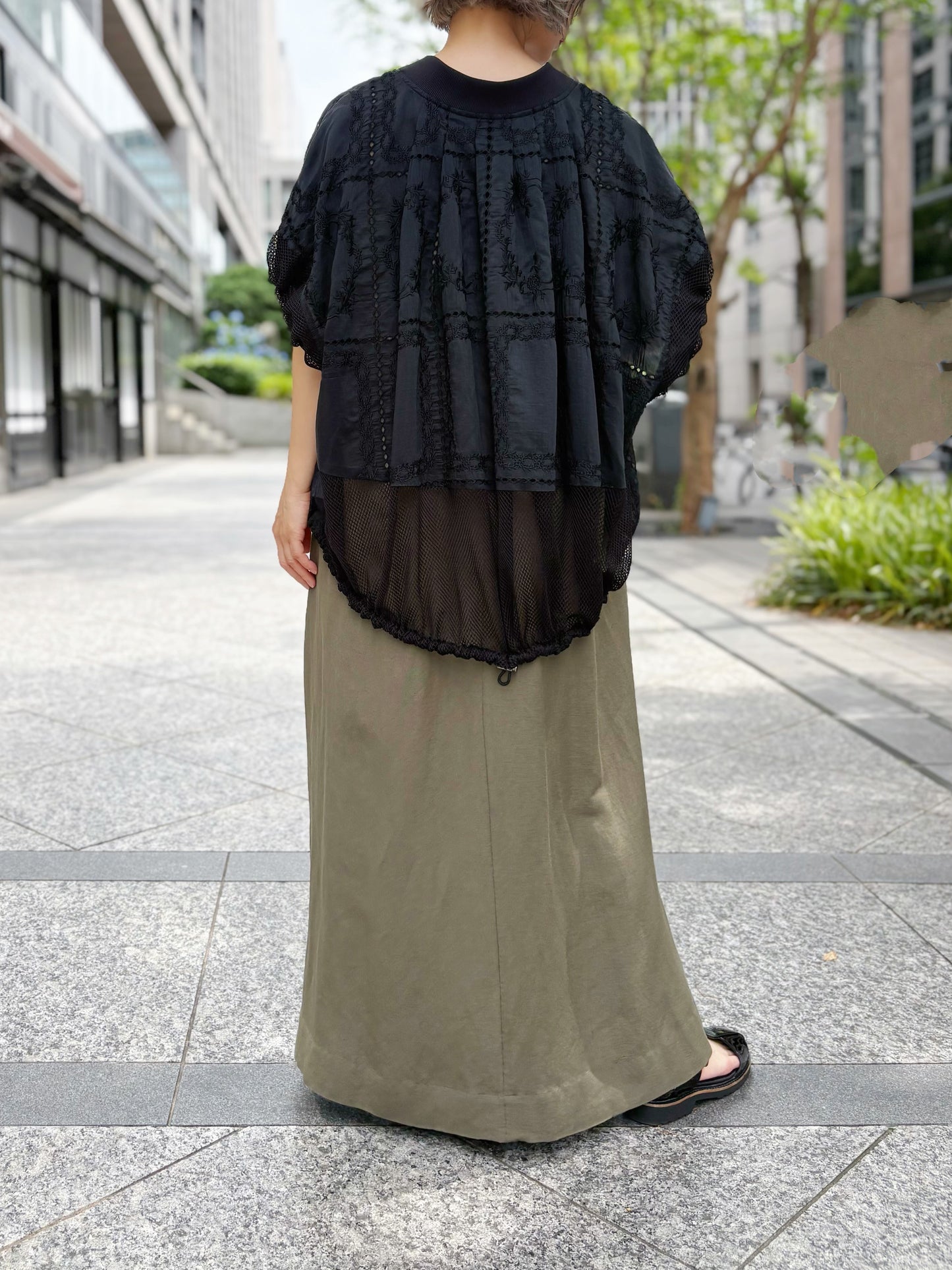 MARECHAL TERRE　シアーローン×レースバルーンシャツブルゾン