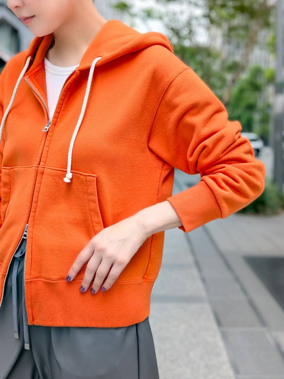 LE MELANGE　コットン裏毛カラフルフーディ―