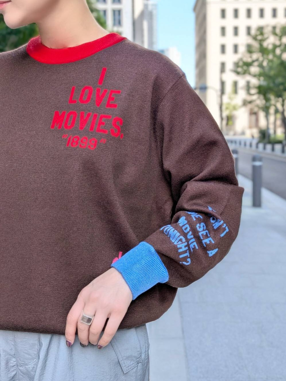 THOMAS MAGPIE　ロゴインターシャもちもちニット
