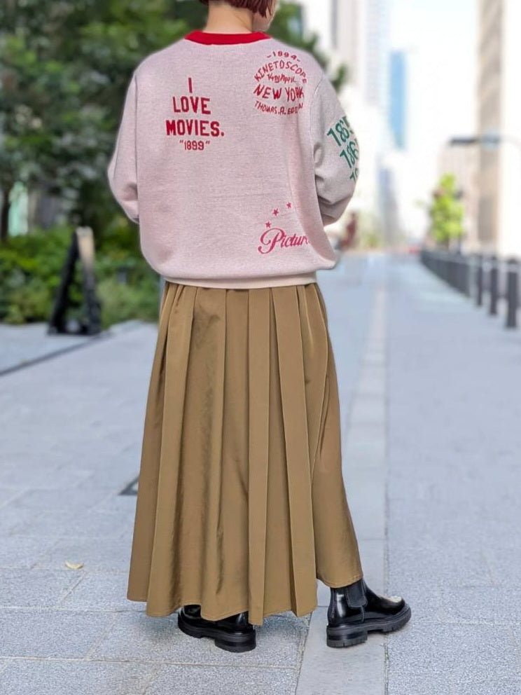 MARECHAL TERRE　フロントZIPボリュームタックフレアスカート　