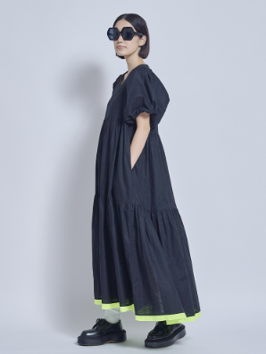 トーマスマグパイワンピース 予約販売】THOMAS MAGPIE コットンリネンティアードワンピース