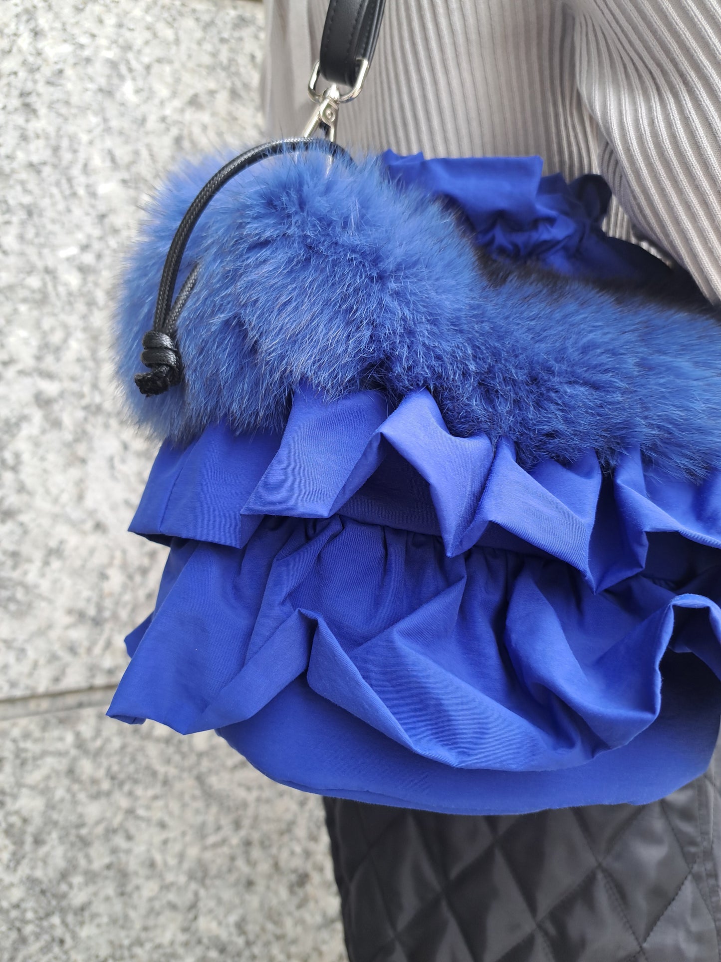 フォックスファー×フリルドッキングショルダーBAG