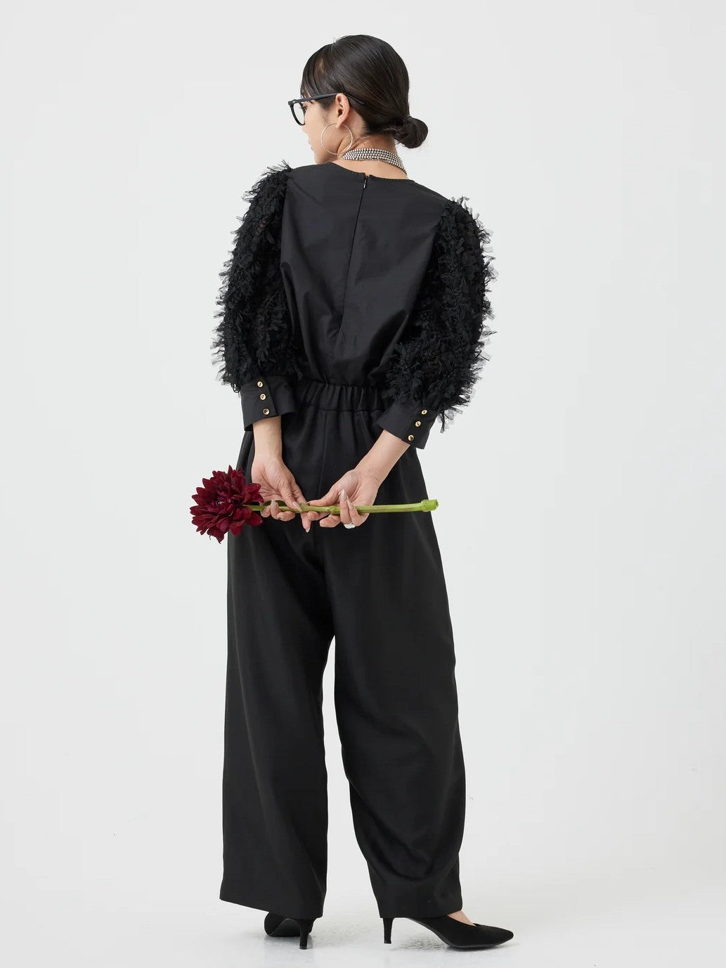 TORRAZZO DONNA　チュールスリーブデザインブラウス
