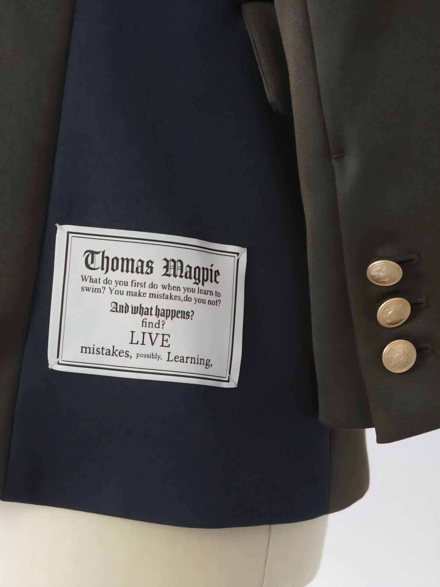 THOMAS MAGPIE ポリレーヨンストレッチバイカラーダブルピークドラペルジャケット
