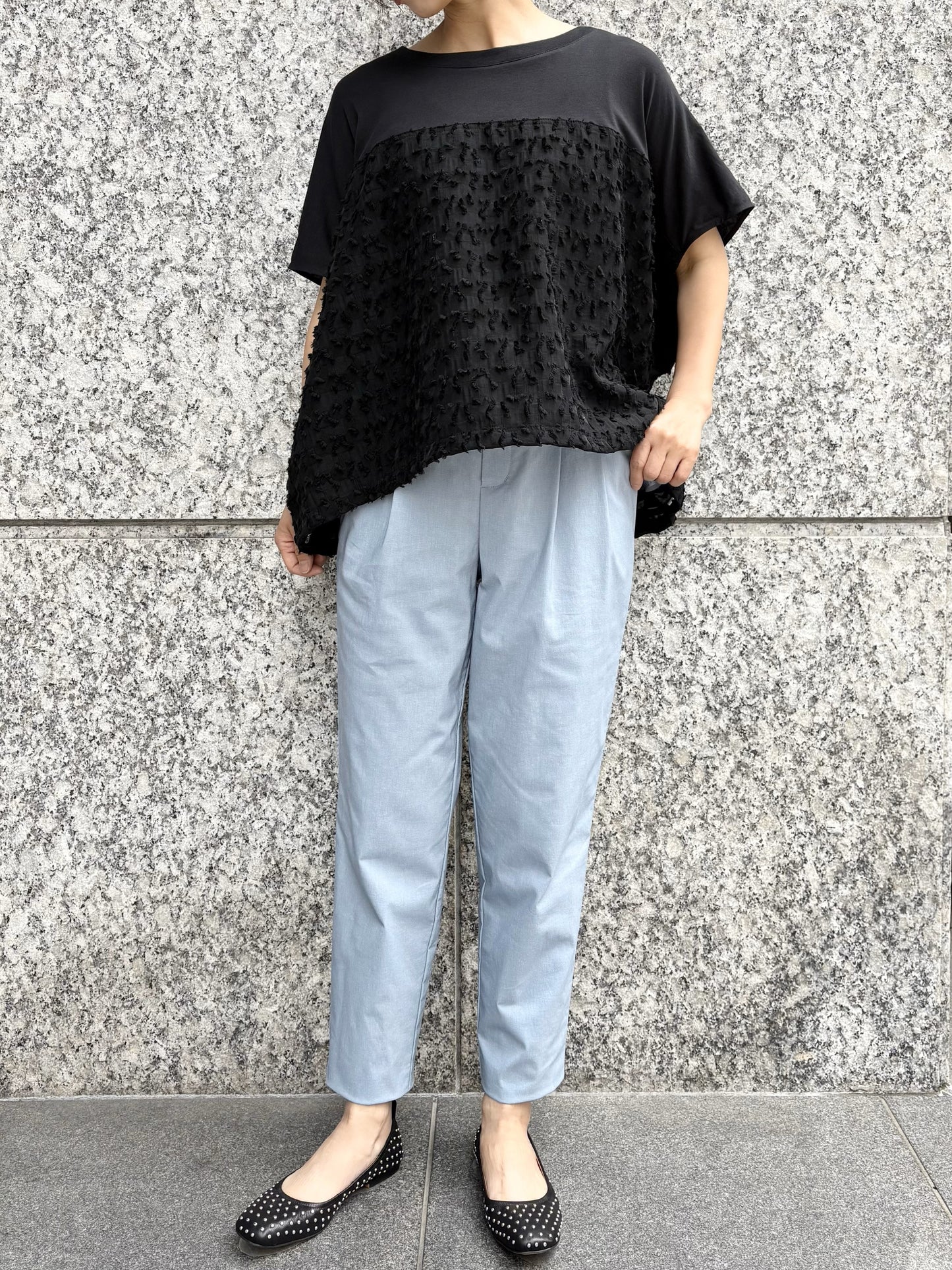 STELLA CIFFON　シアーカットジャガード×カットソープルオーバー