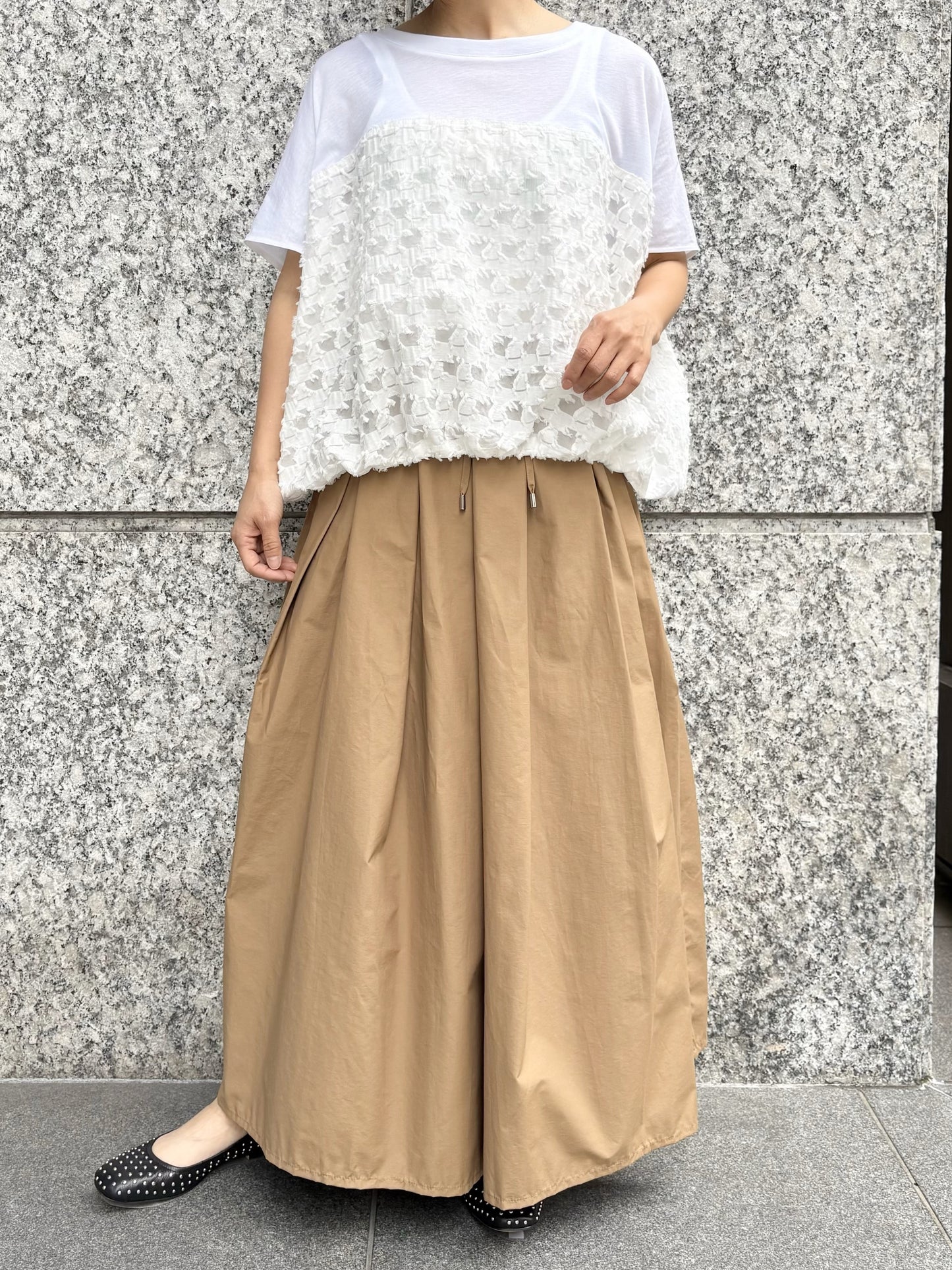 STELLA CIFFON　シアーカットジャガード×カットソープルオーバー