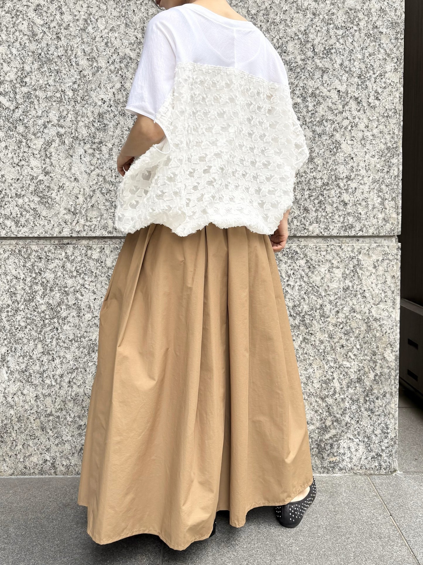 STELLA CIFFON　シアーカットジャガード×カットソープルオーバー