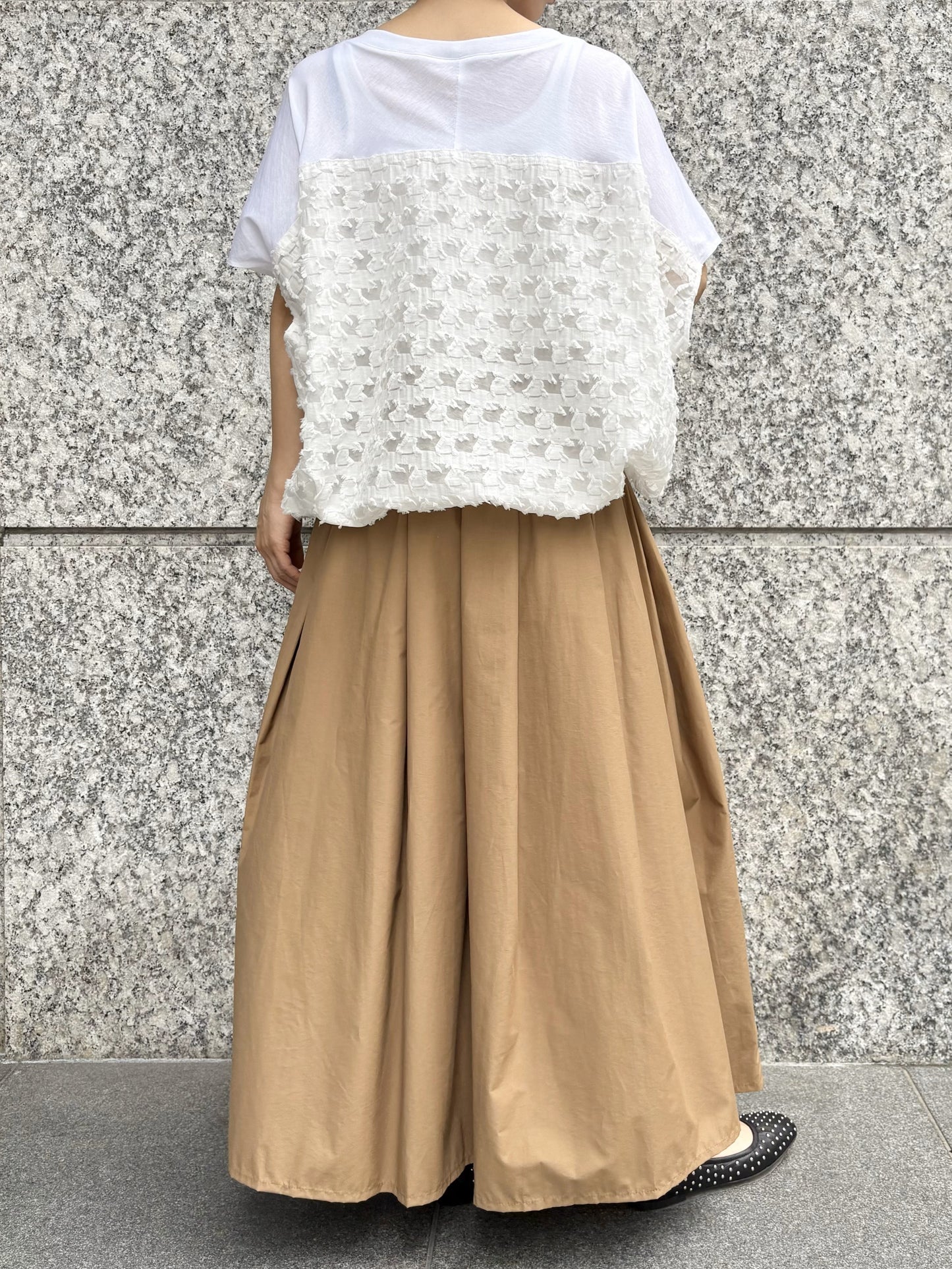 STELLA CIFFON　シアーカットジャガード×カットソープルオーバー