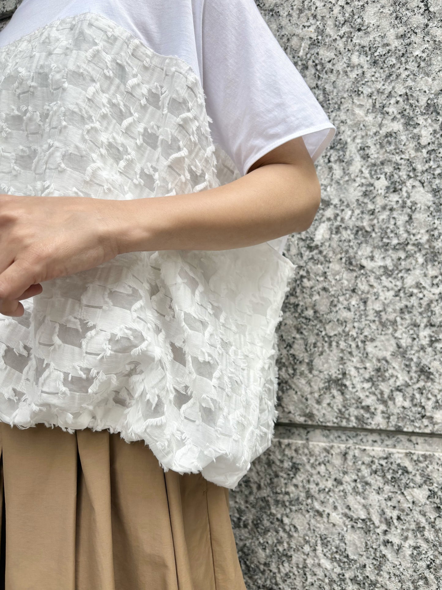 STELLA CIFFON　シアーカットジャガード×カットソープルオーバー