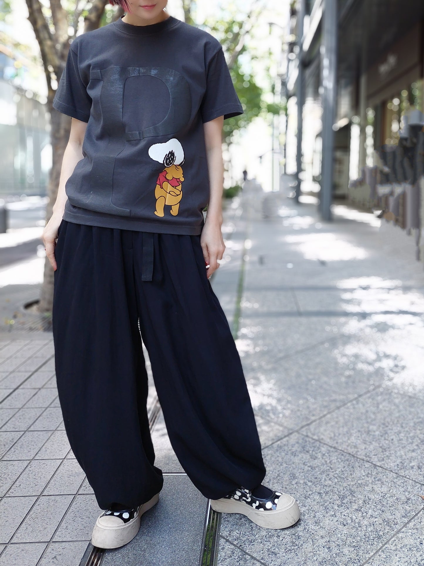 クルーネックパロディーTシャツ半袖