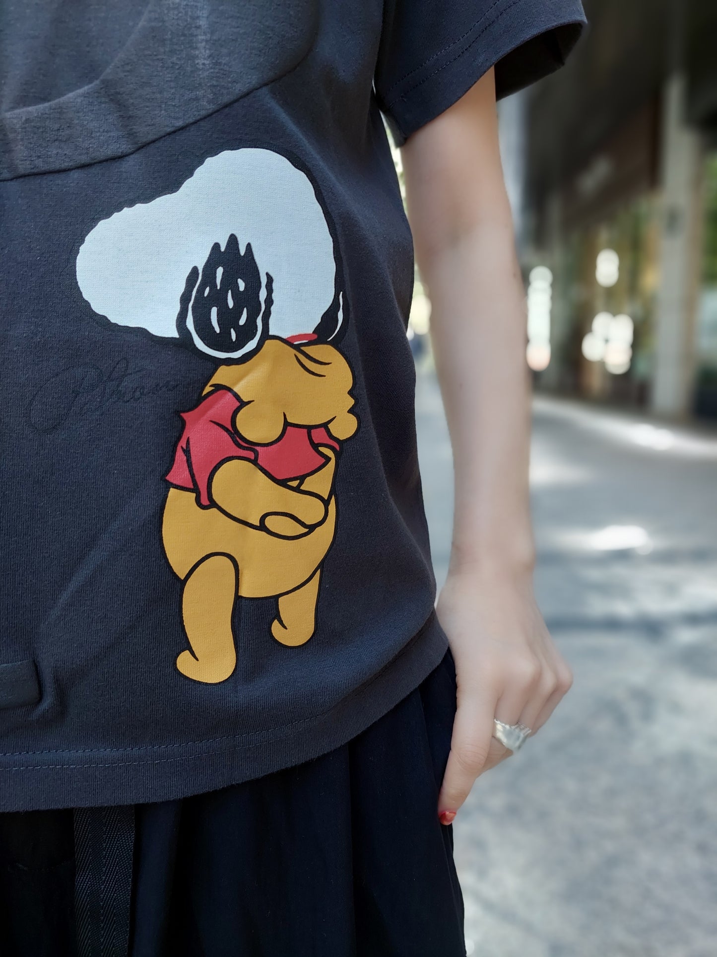 クルーネックパロディーTシャツ半袖