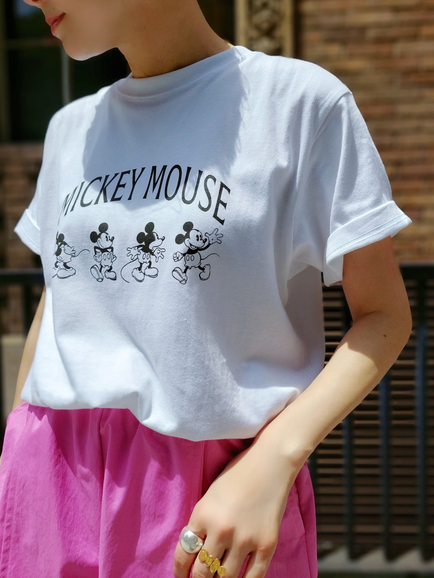Mylanka　DisneyミッキープリントTシャツ