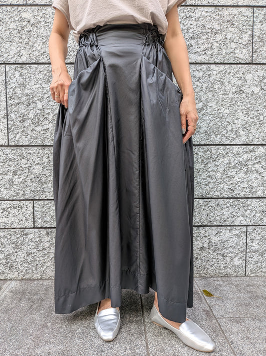 【Specia　SALE!!】divka ワッシャーBIGポケットサイドギャザースカート