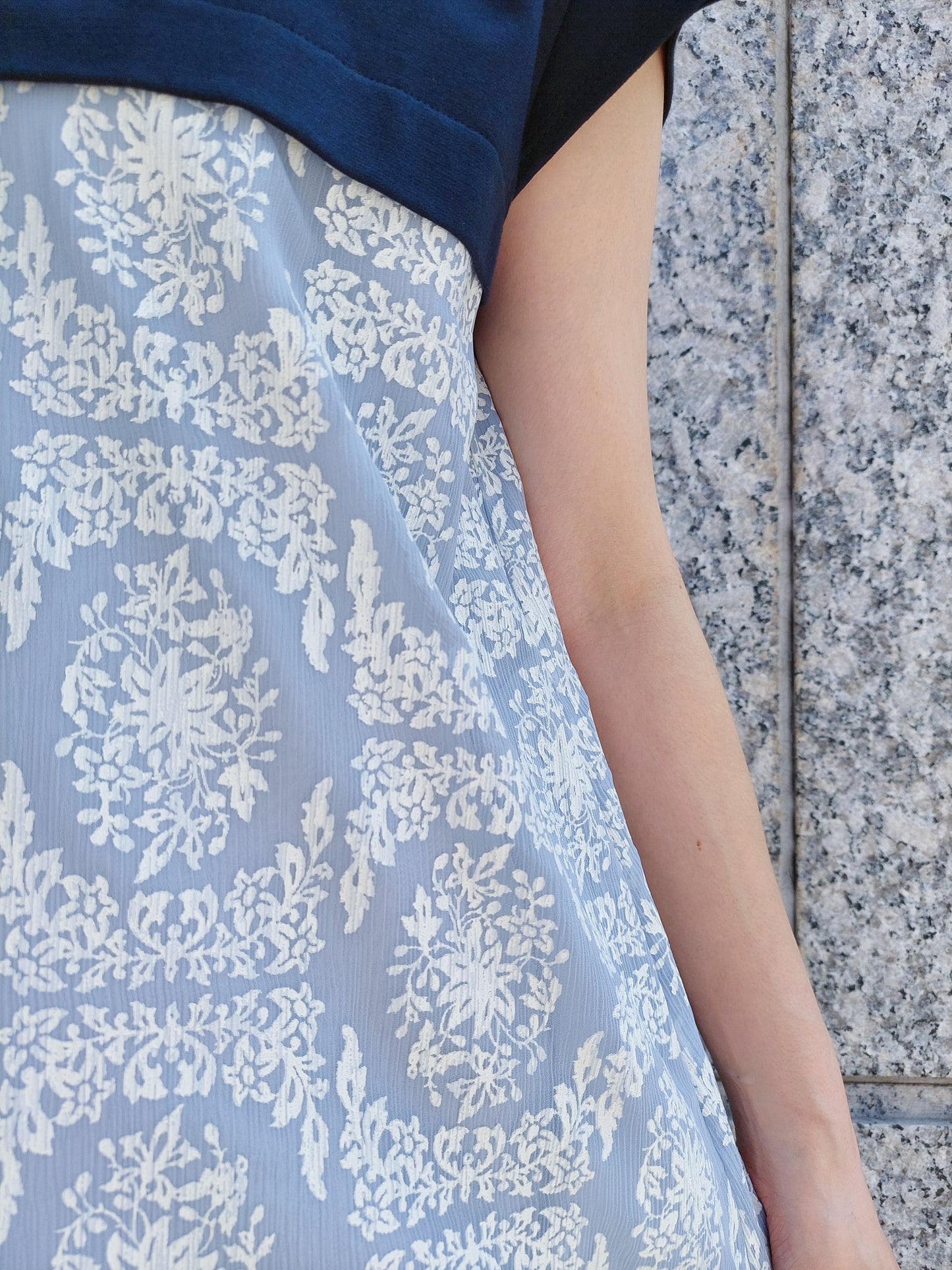 mintdesigns　カットソー×フロストフラワー切替ワンピース