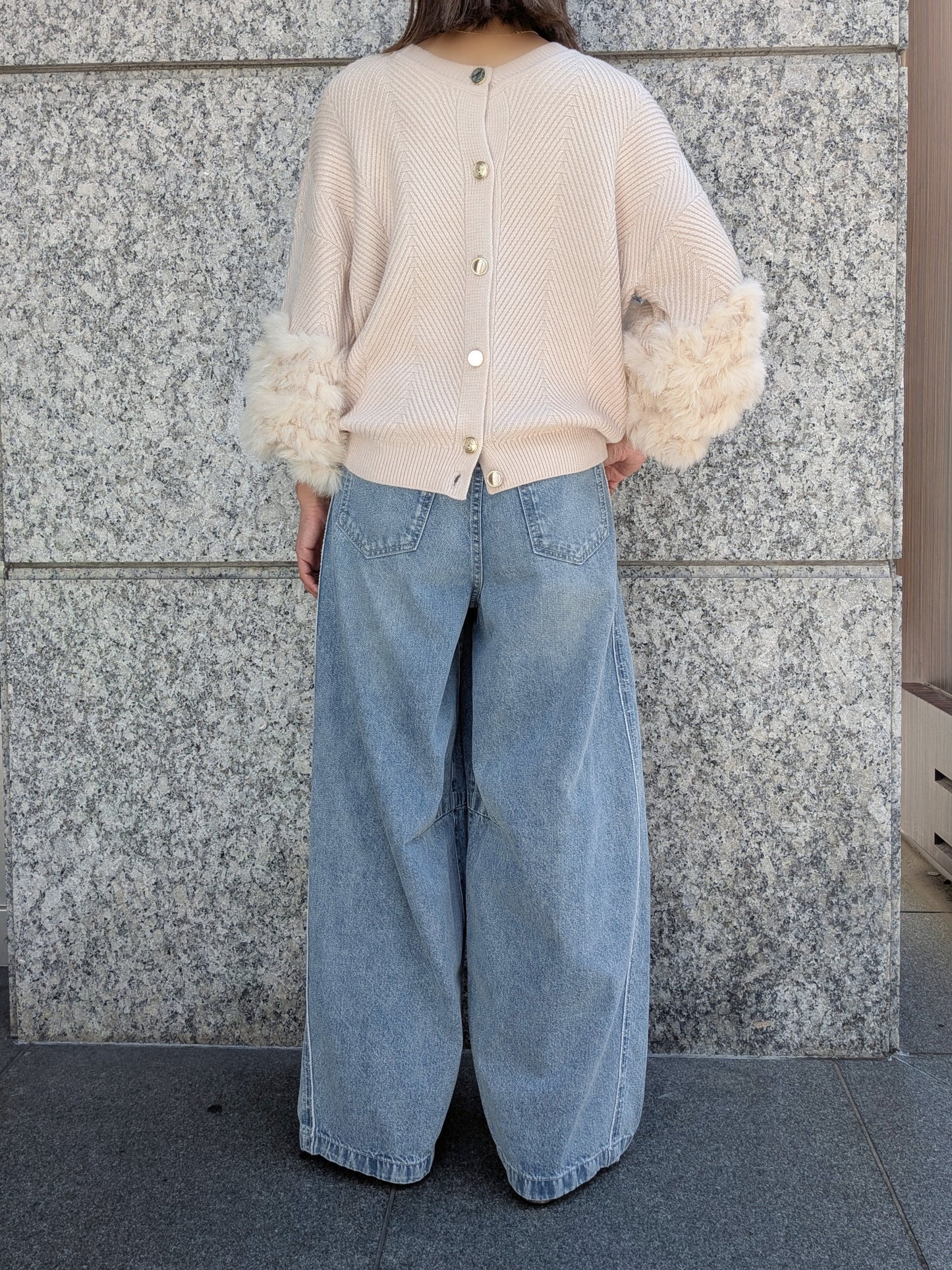 TORRAZZO DONNA ラビットファースリーブ2WAYニットカーディガン