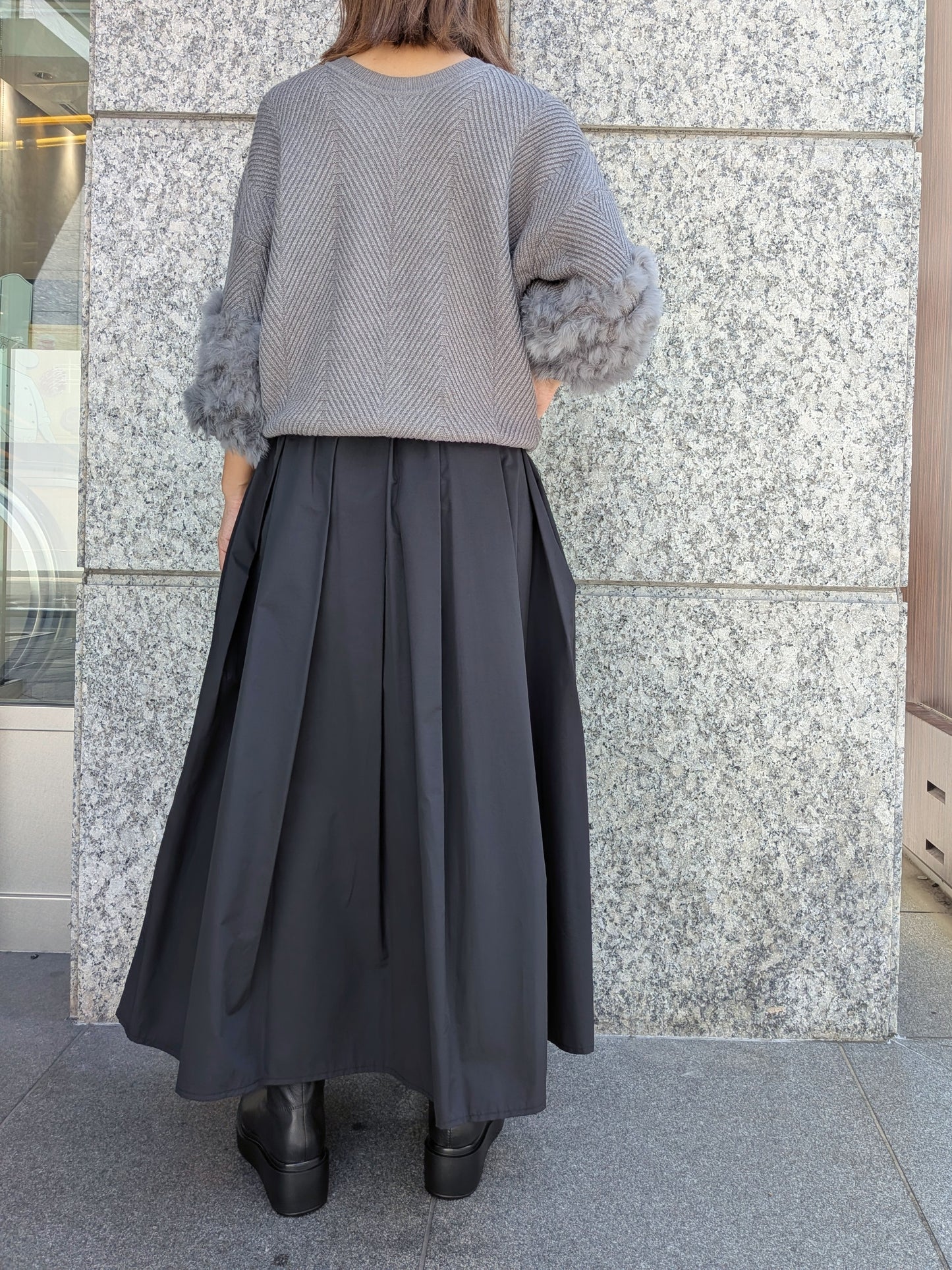 TORRAZZO DONNA ラビットファースリーブ2WAYニットカーディガン