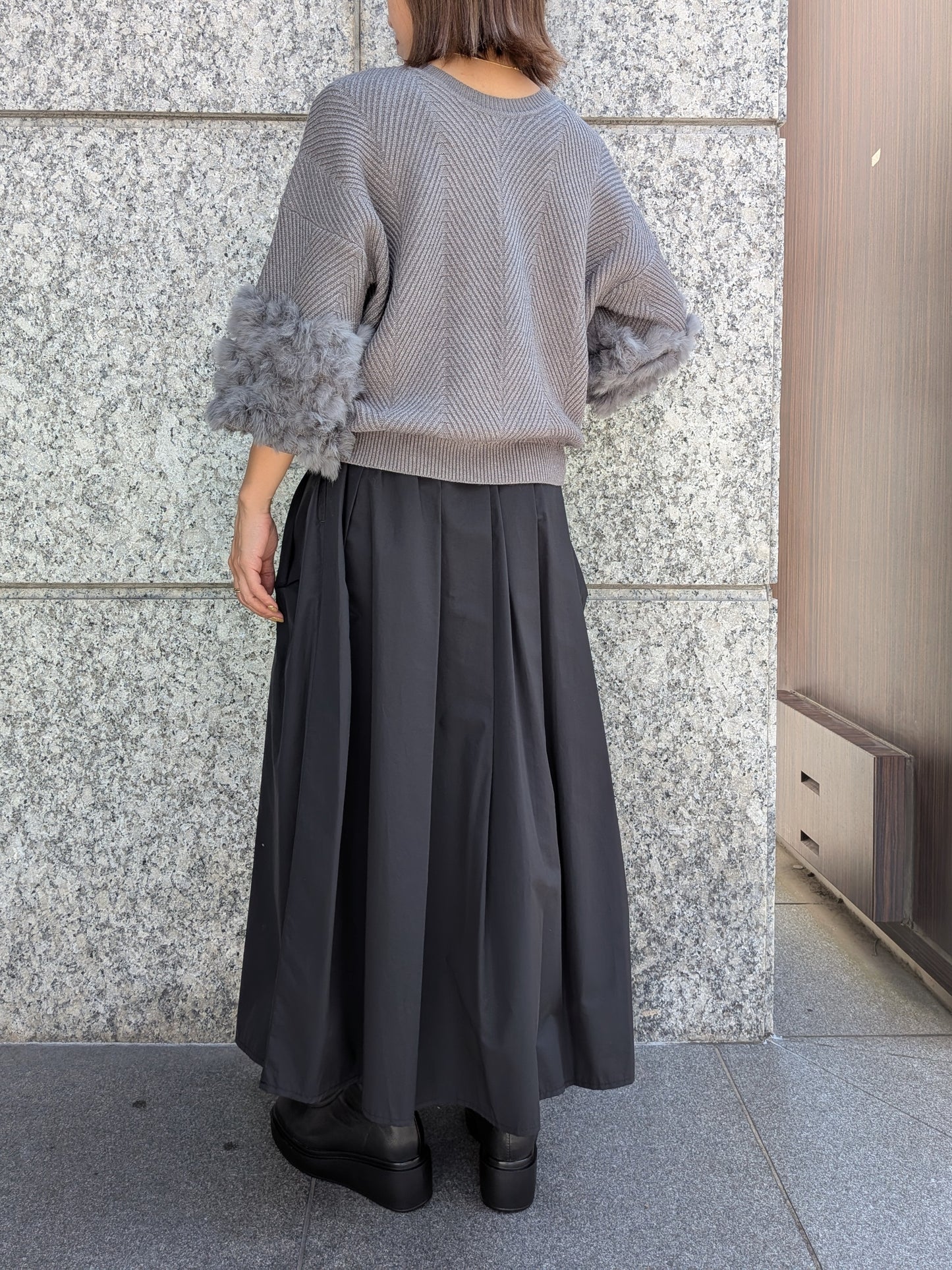 TORRAZZO DONNA ラビットファースリーブ2WAYニットカーディガン