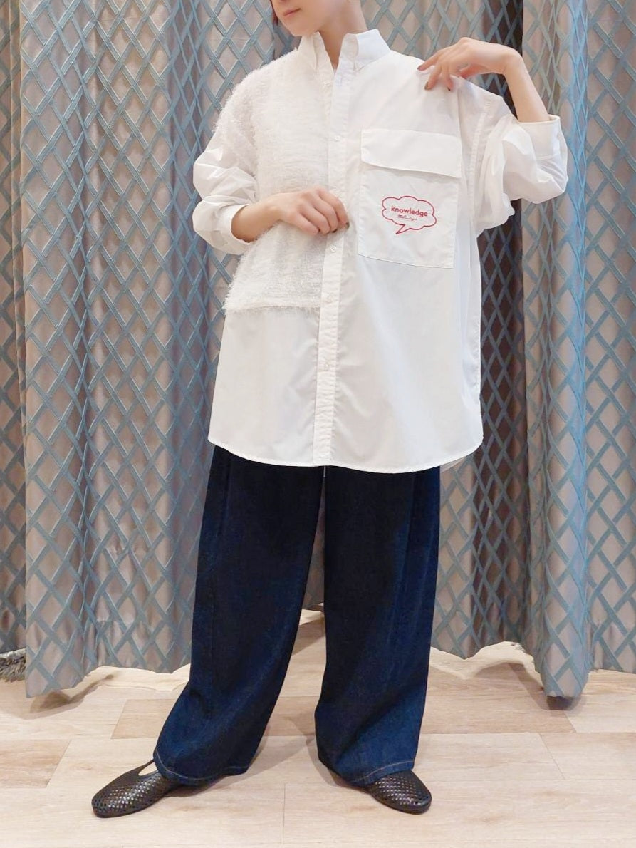 THOMAS MAGPIE 　フェザーヤーンドッキングデザインロングシャツ