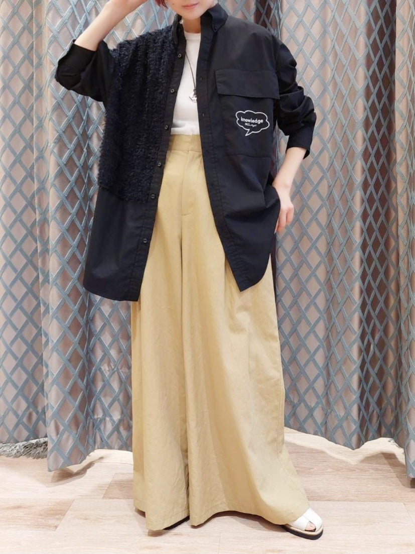 THOMAS MAGPIE 　フェザーヤーンドッキングデザインロングシャツ