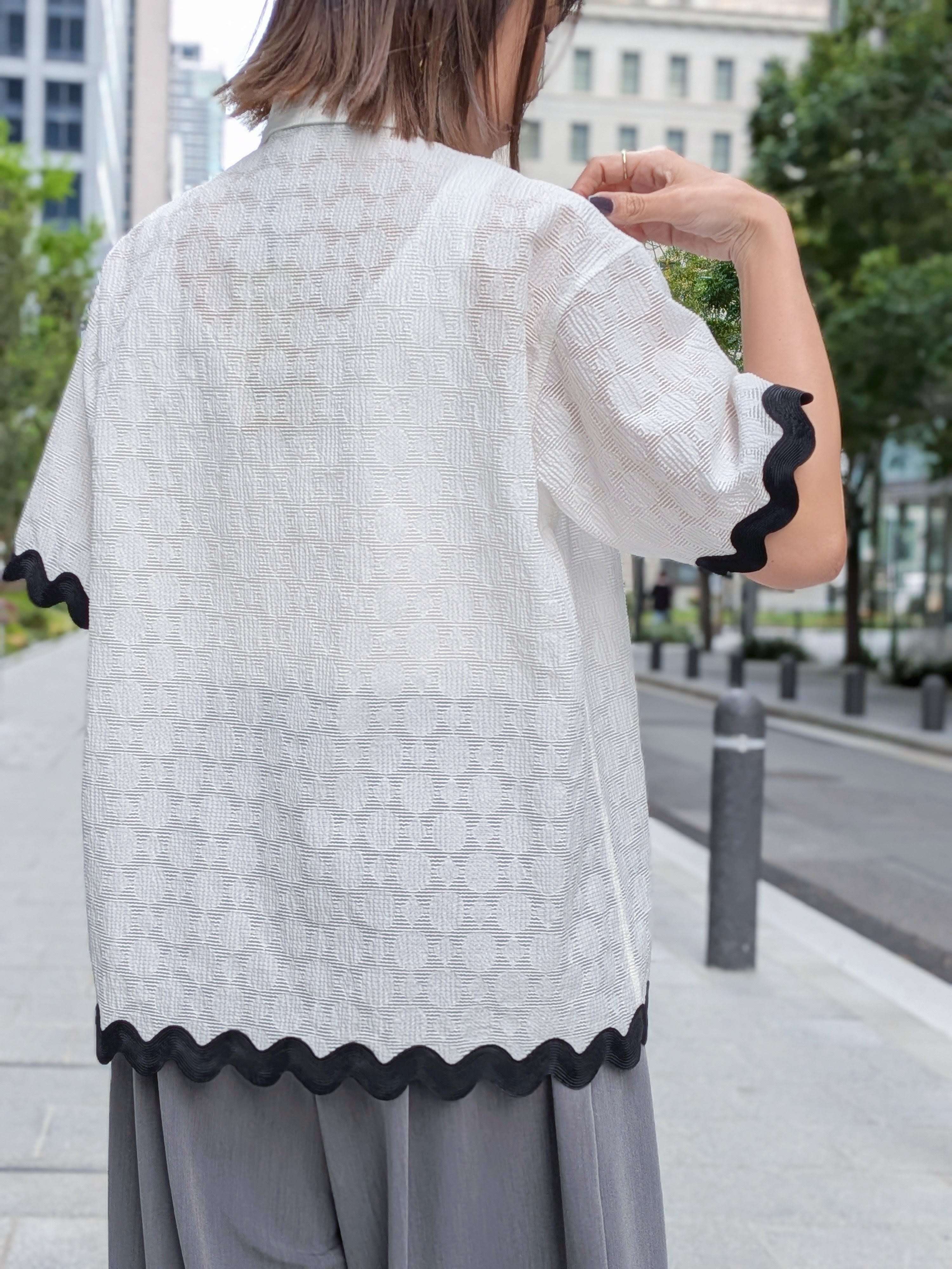 Drawer*22SS シアーブラウス 透かし織りドットジャガード Drawer*22SS シアーブラウス 透かし織りドットジャガード 【公式通販】