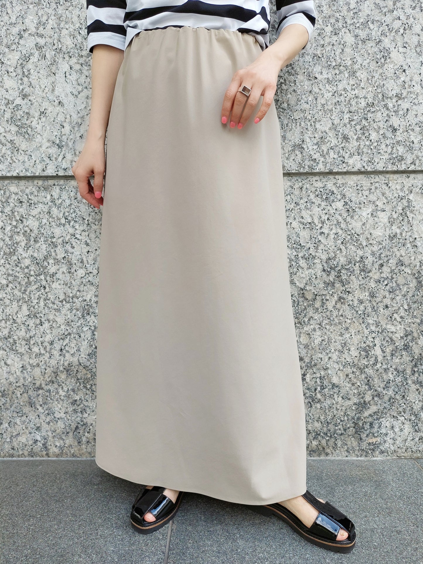 STELLA CIFFON タイプライターワッシャーナロースカート
