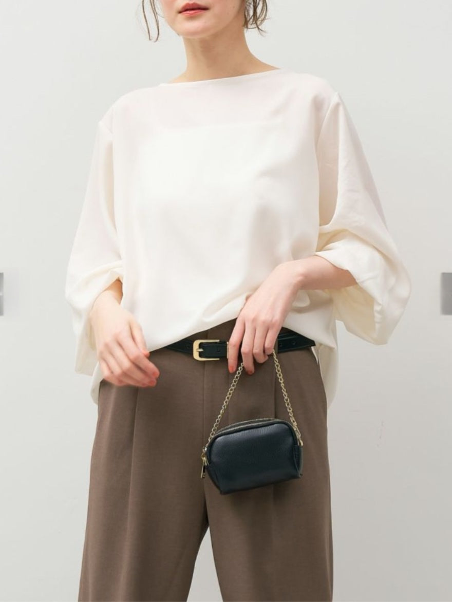 MICA＆DEAL　ギャザースリーブジョーゼットブラウス