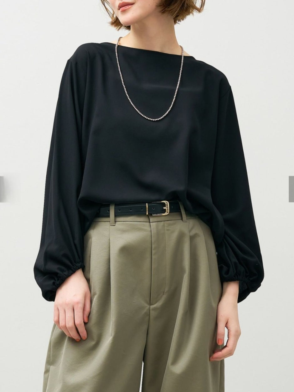 MICA＆DEAL　ギャザースリーブジョーゼットブラウス