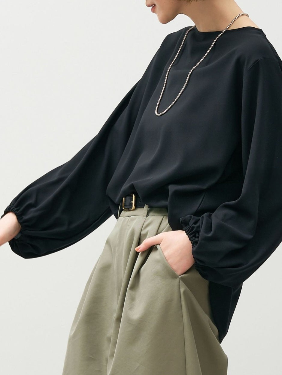 MICA＆DEAL　ギャザースリーブジョーゼットブラウス