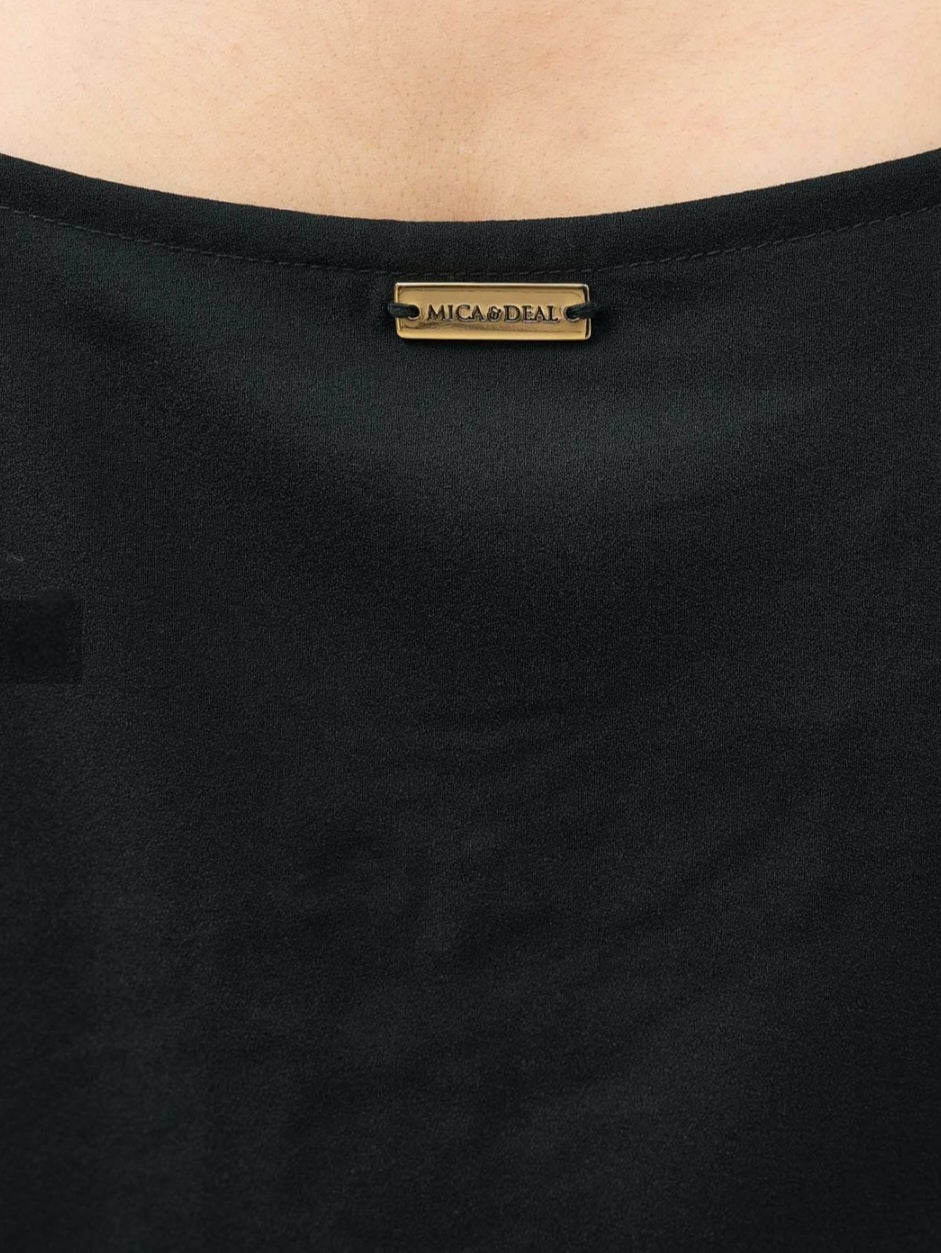 MICA＆DEAL　ギャザースリーブジョーゼットブラウス
