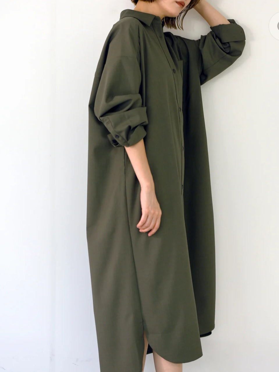 HERENCIA　バックリボンシャツワンピース