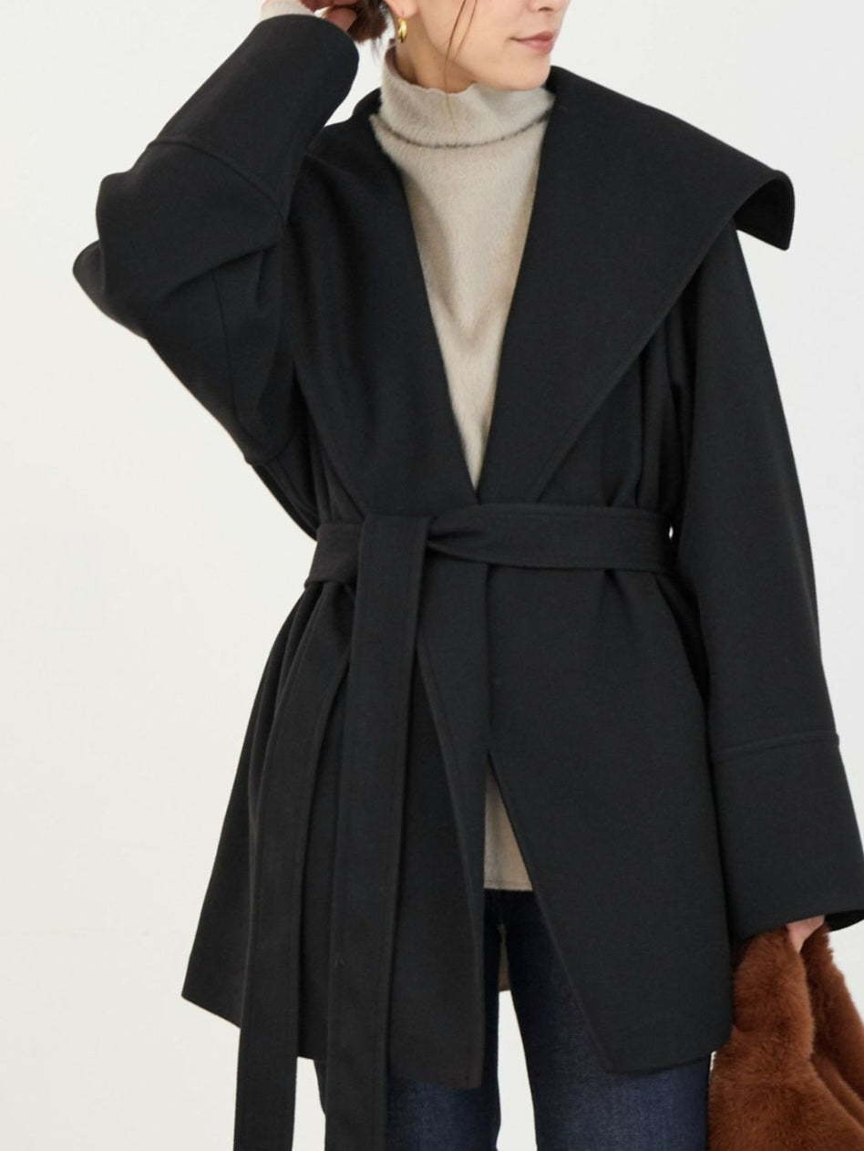 24AW MICA&DEAL ショールカラーリバーコート ブラック　試着のみ MICA＆DEAL ショールカラーコート – TORAYA ONLINE STORE