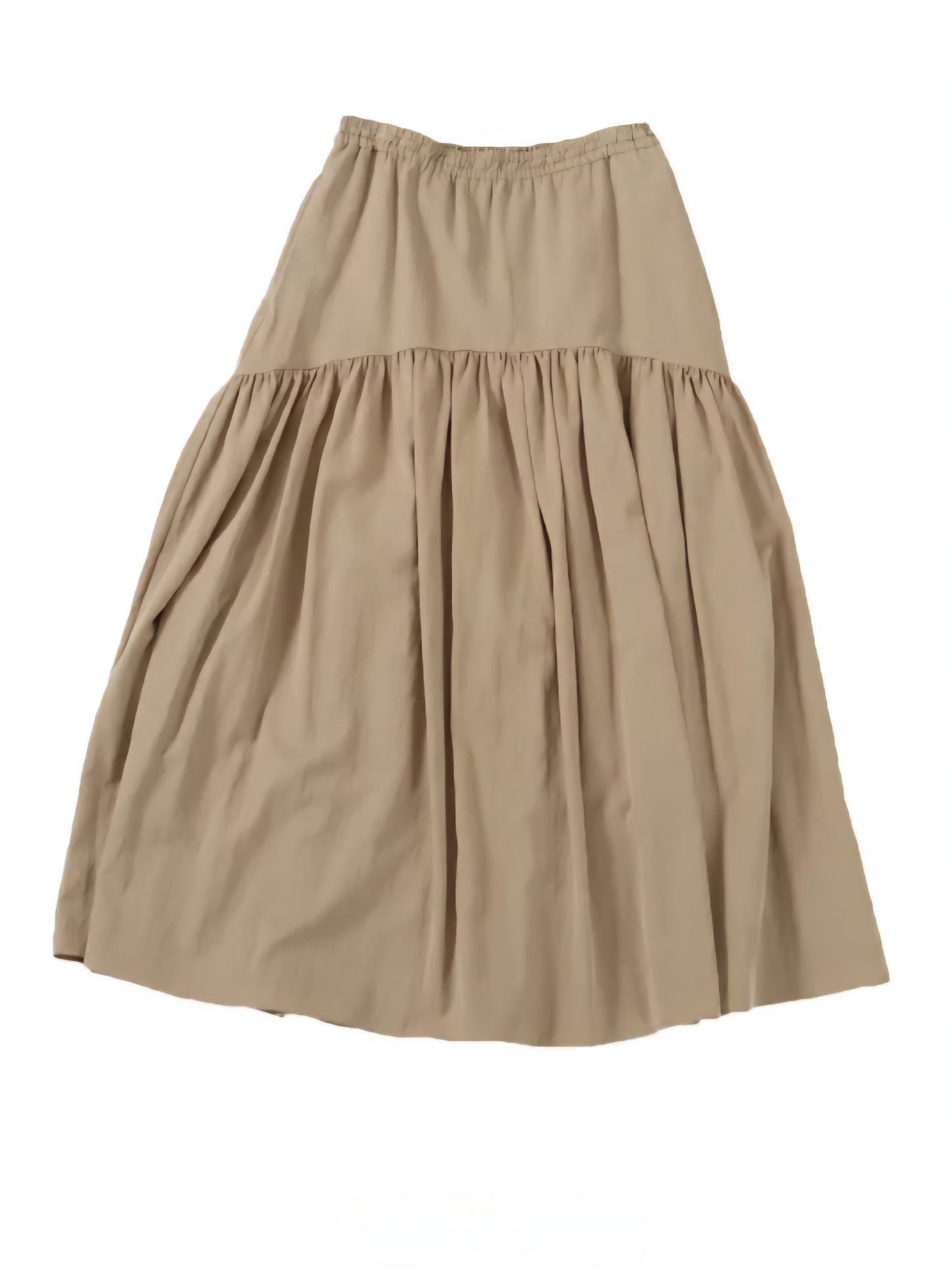 LE MELANGE　テンセルナイロンとろみギャザーイージースカート