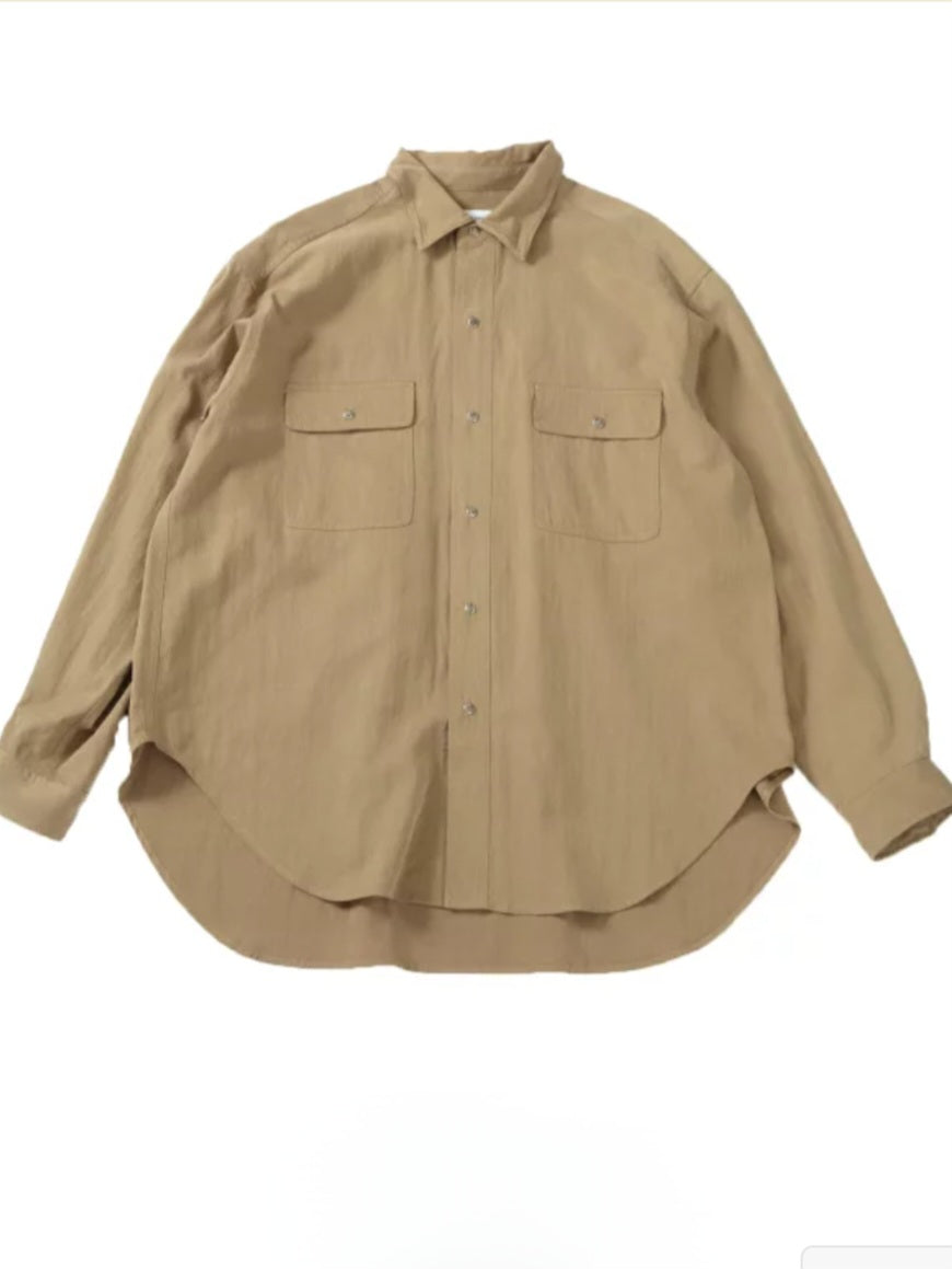 LE MELANGE　テンセルナイロンとろみロングシャツ