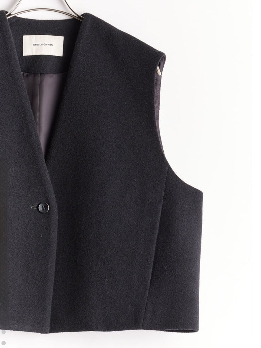 STELLA CIFFON　ウールビーバーショートジレ　