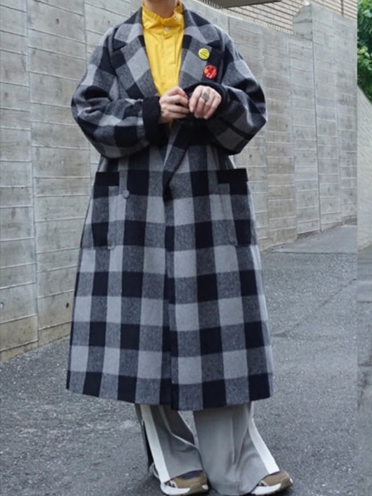 THOMAS MAGPIE　チェックロングチェスターコート