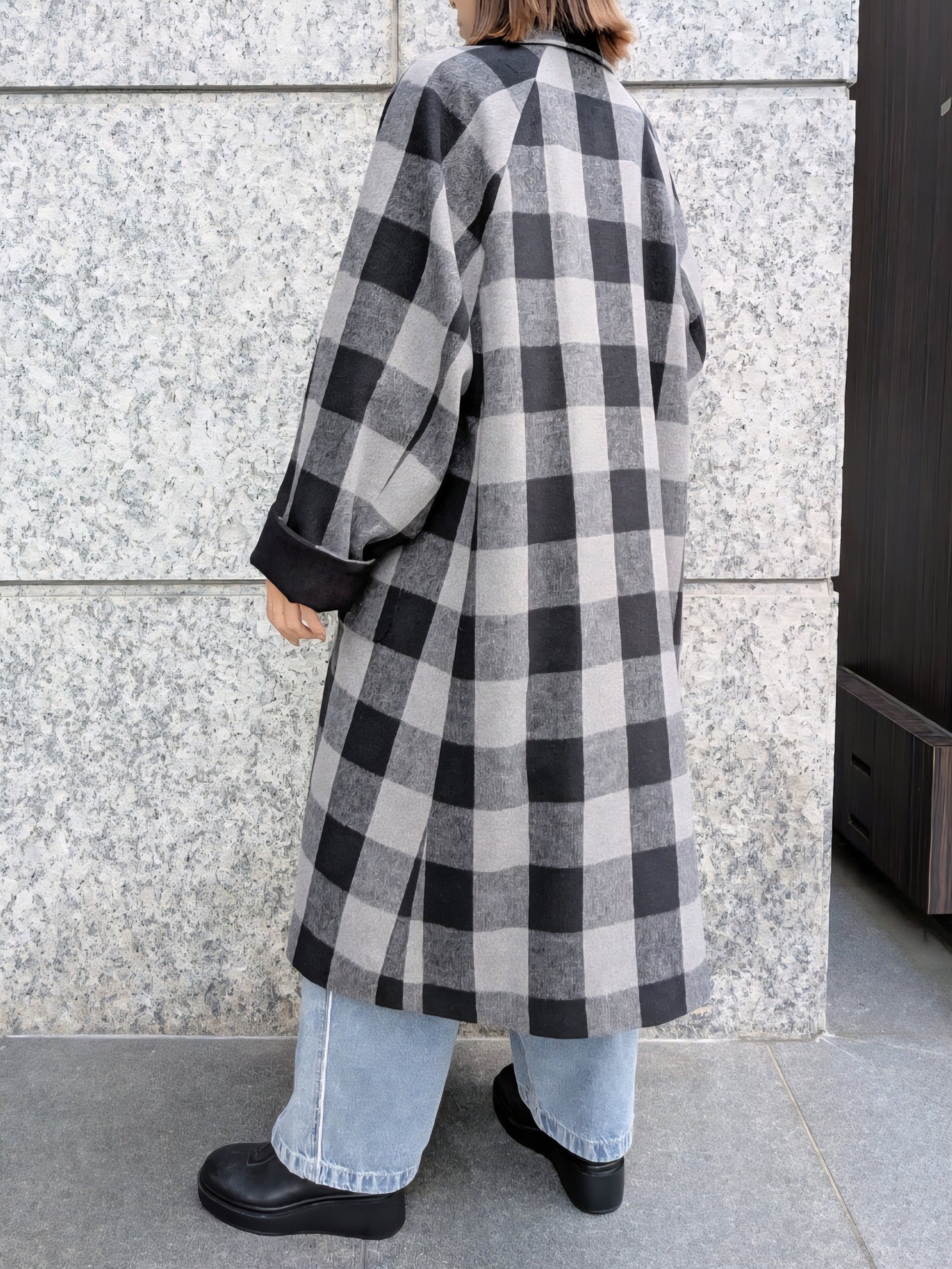 THOMAS MAGPIE　チェックロングチェスターコート