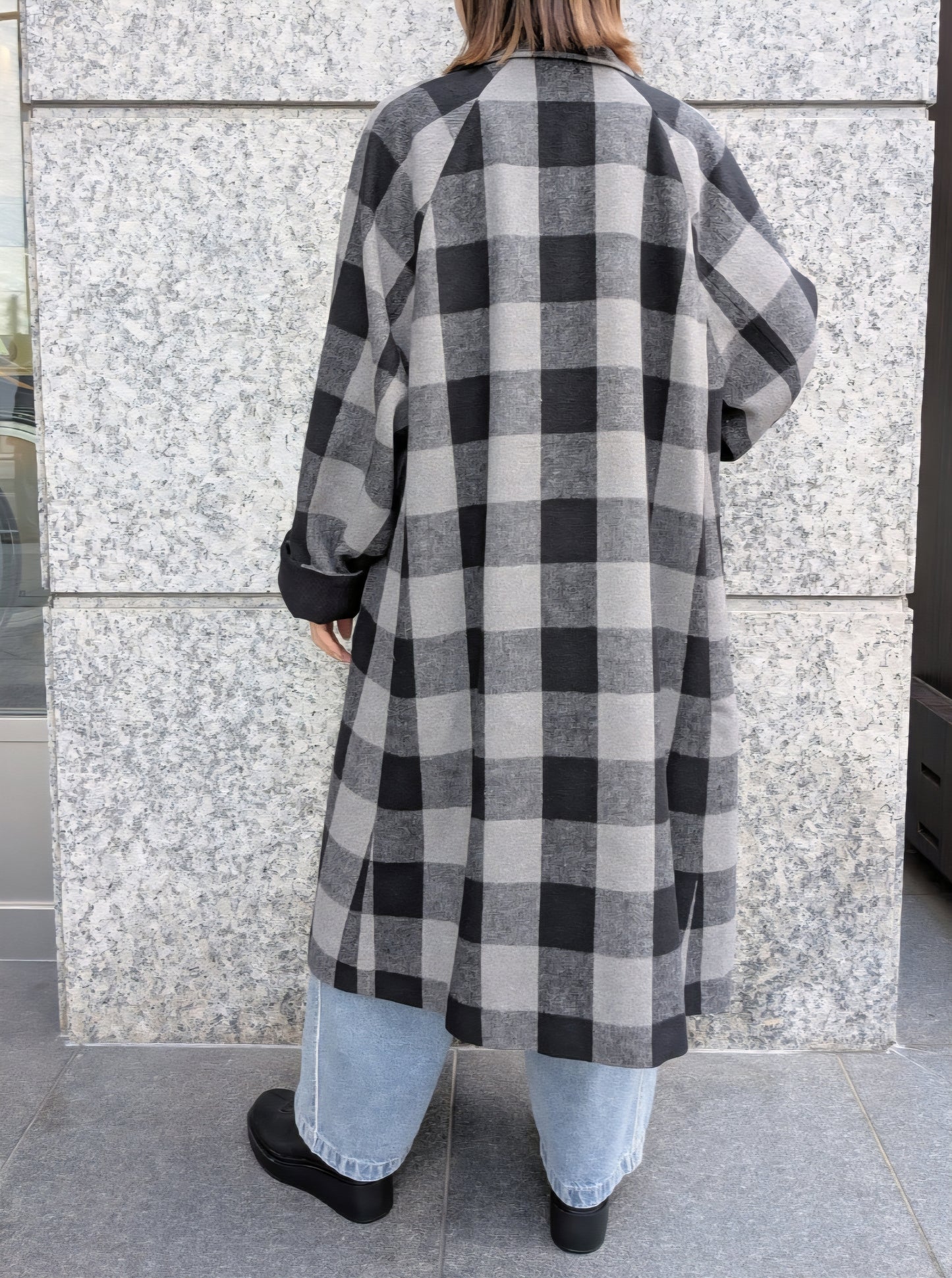 THOMAS MAGPIE　チェックロングチェスターコート