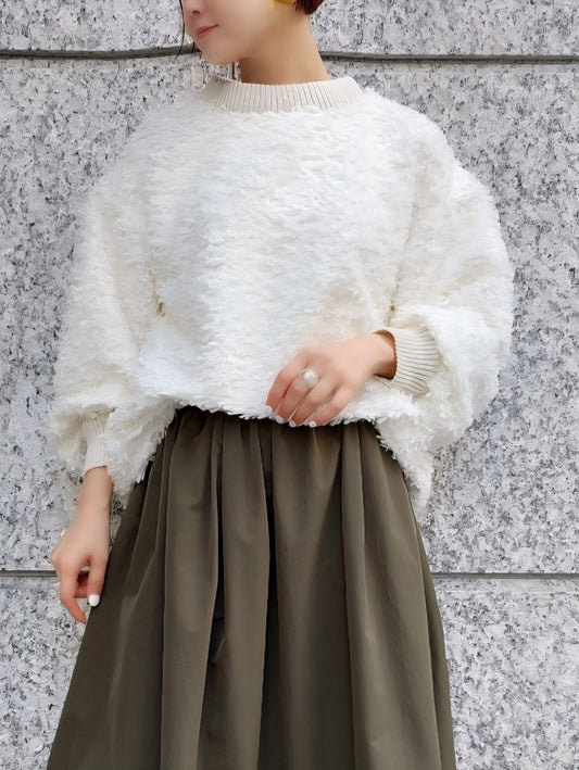 STELLA CIFFON プードルカットジャガードブラウス