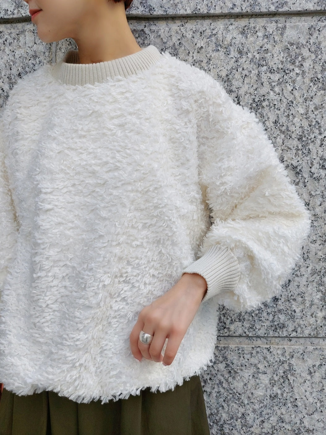 STELLA CIFFON プードルカットジャガードブラウス