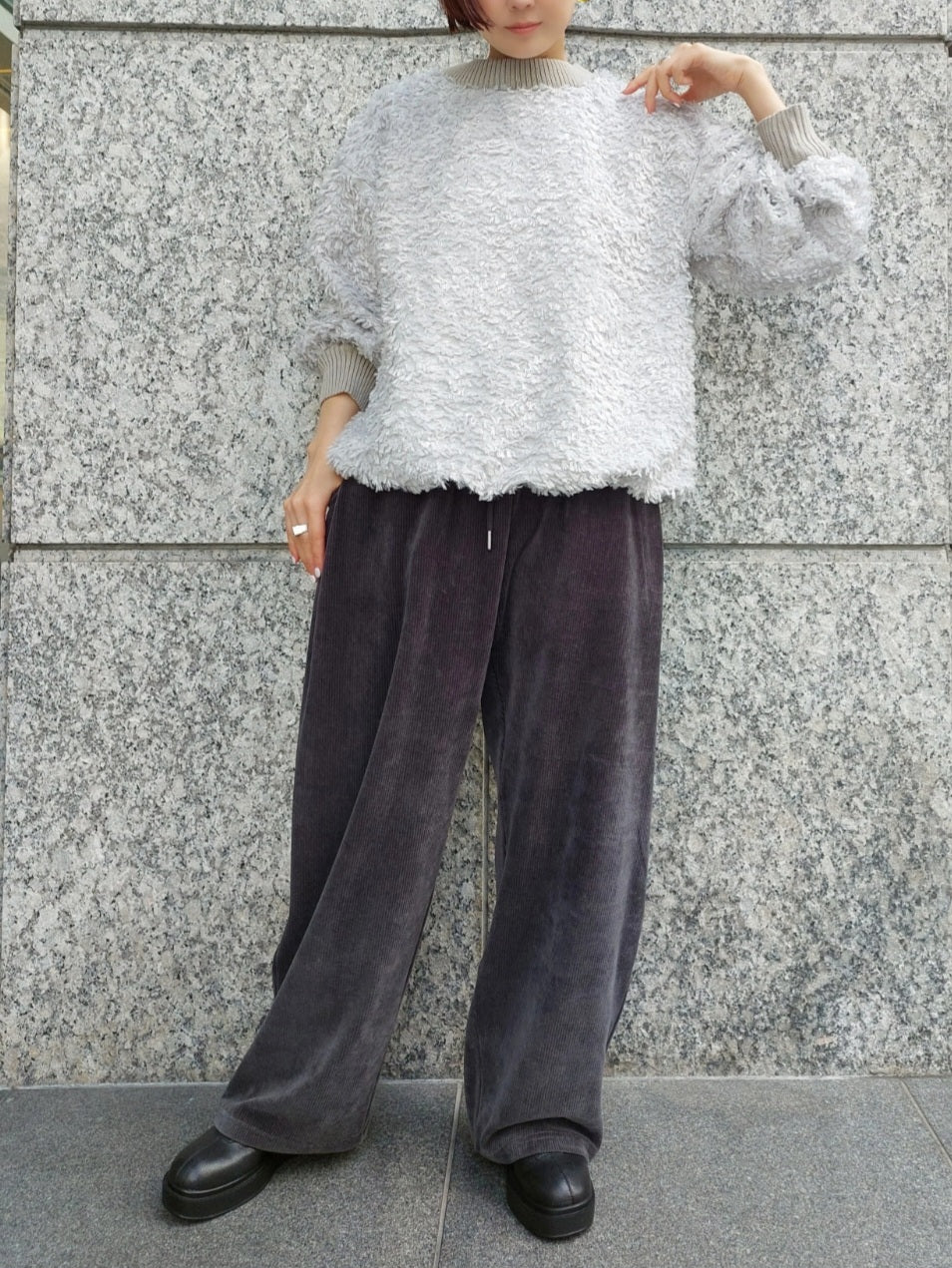 STELLA CIFFON プードルカットジャガードブラウス