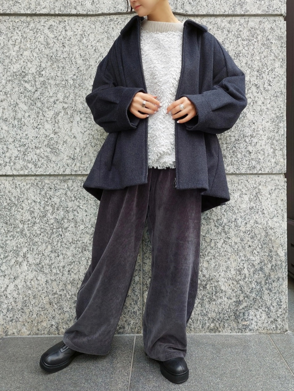 STELLA CIFFON プードルカットジャガードブラウス