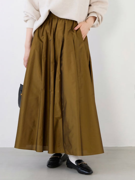 MICA&DEAL タックギャザータフタスカート