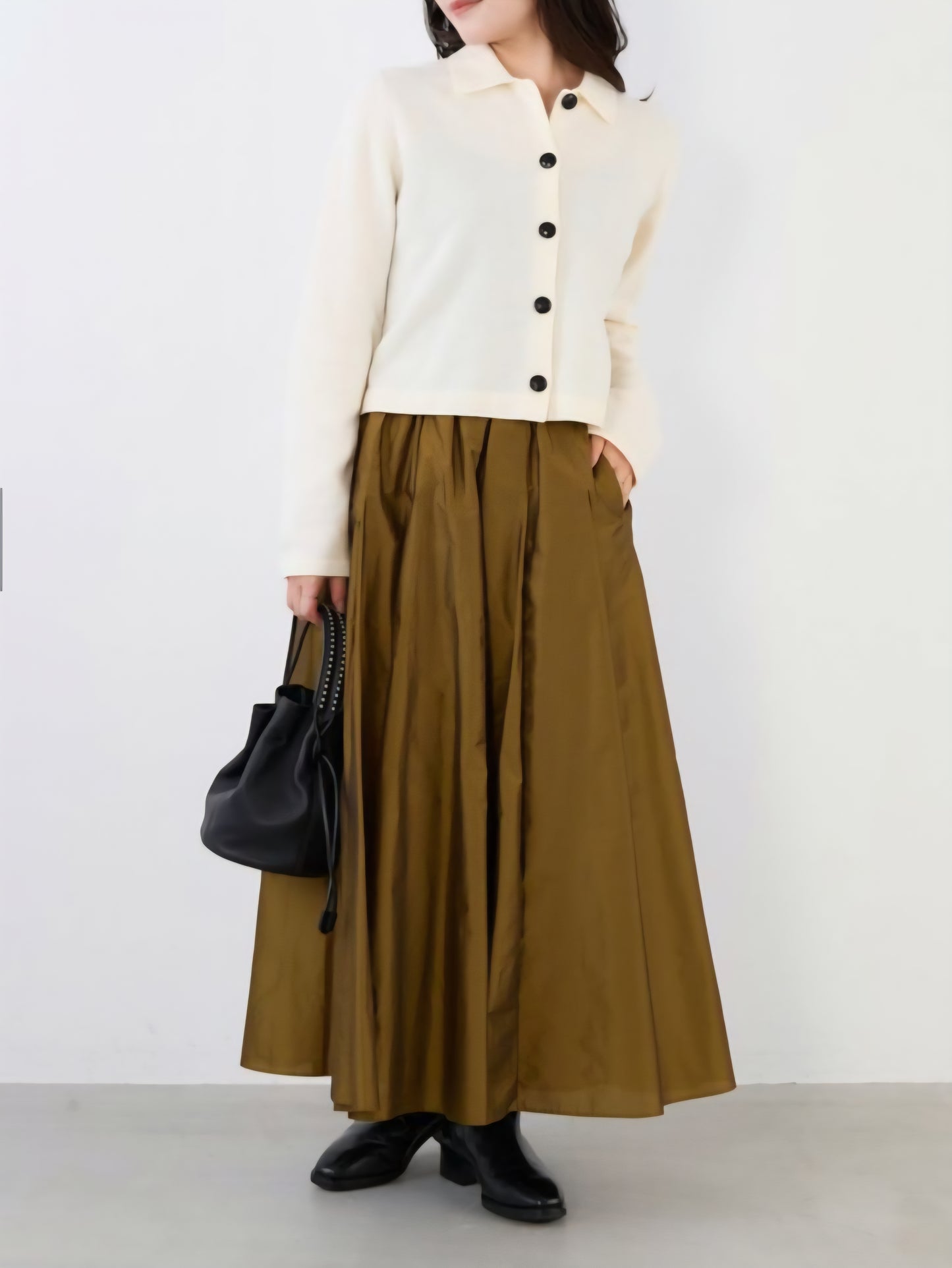 MICA&DEAL タックギャザータフタスカート